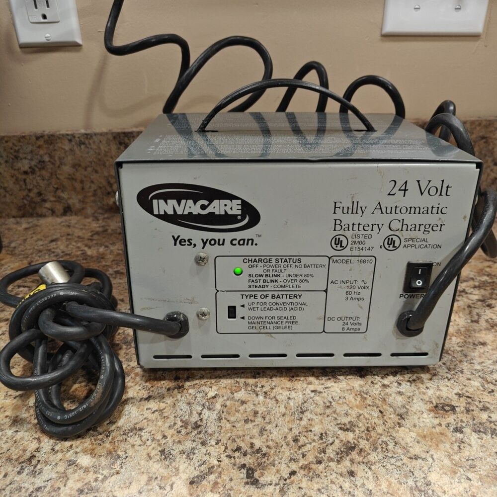 Invacare 16810 - Wheelchair Battery Charger Fully Automatic 24 Volt 8 Amp TESTED